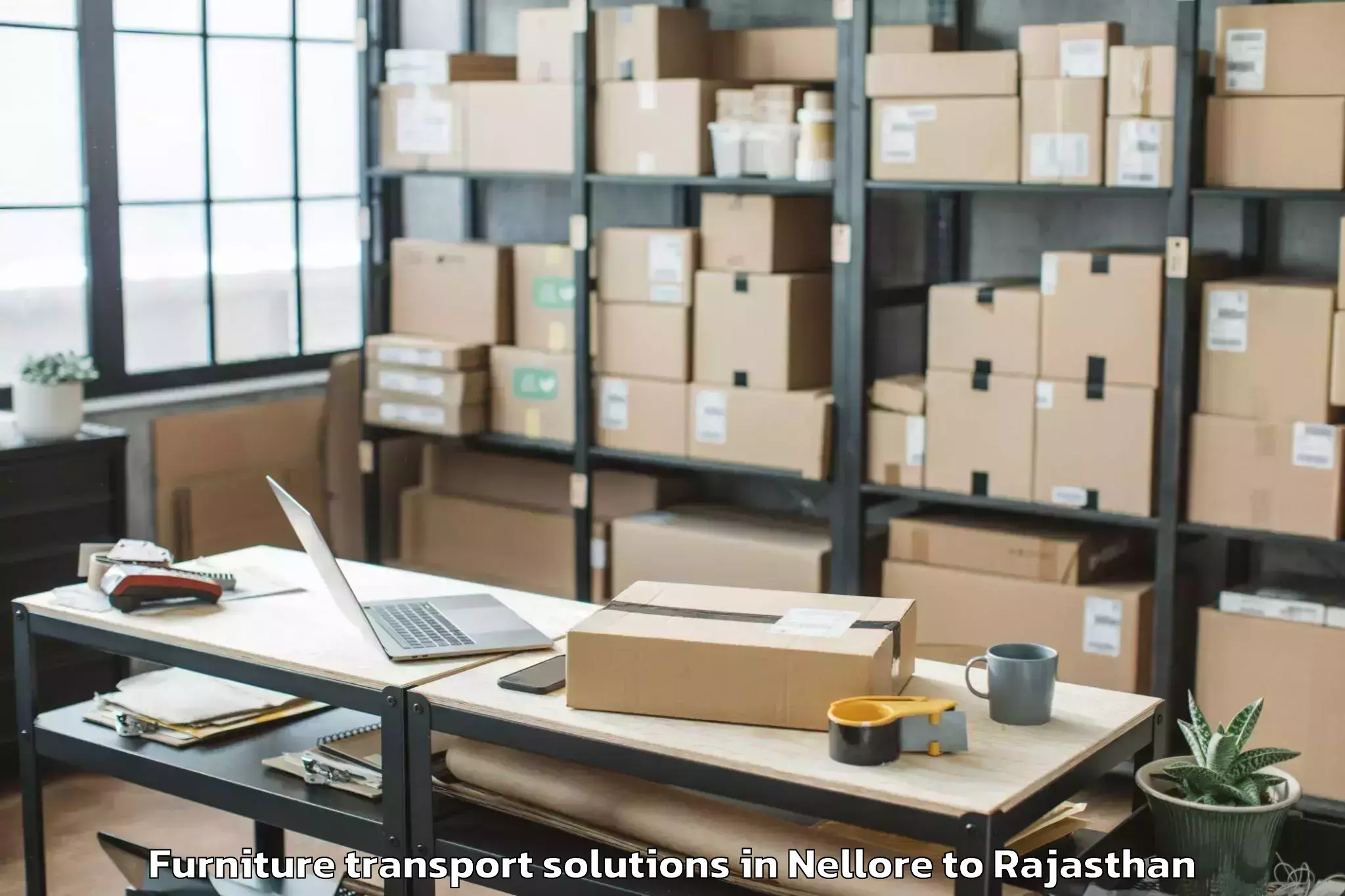 Reliable Nellore to Bhadasar Furniture Transport Solutions